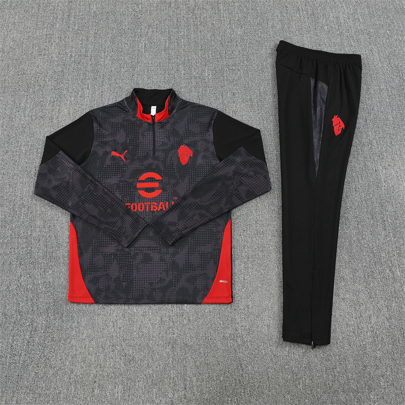 2025/26 AC Milan Black Half Pull Training Suit (Adults&Kids)