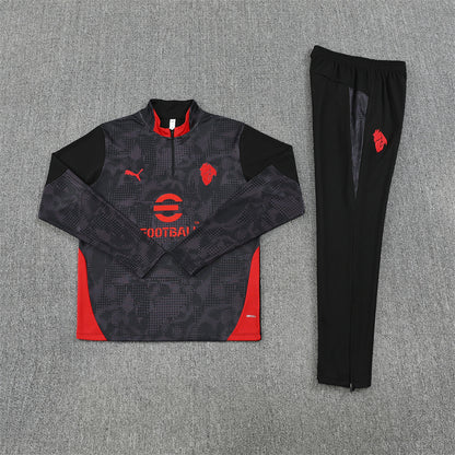 2025/26 AC Milan Black Half Pull Training Suit (Adults&Kids)