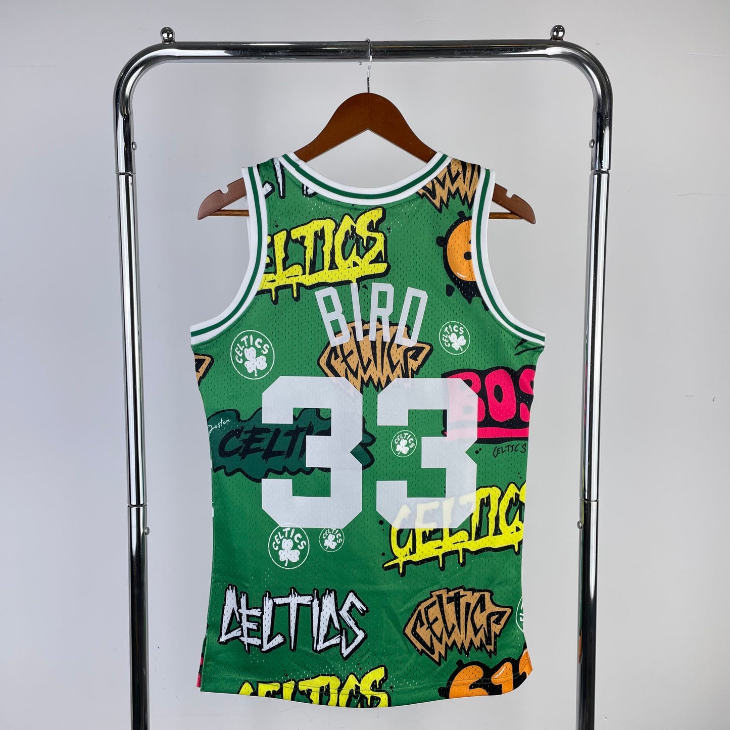 MN Heat Pressed Retro NBA Jersey: SW Celtics 85/86 Season Camo 33 # BIRD