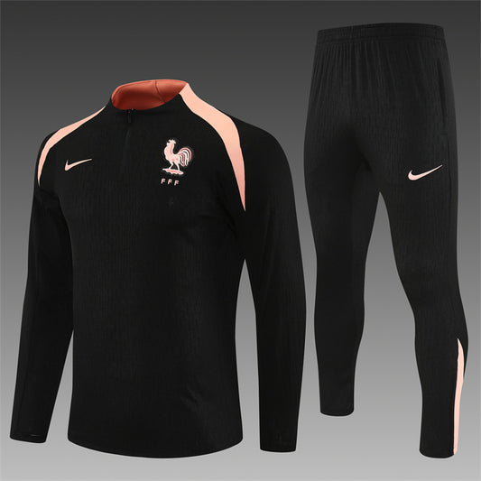 2025/26 France Black Half Pull Training Suit (Adults&Kids)
