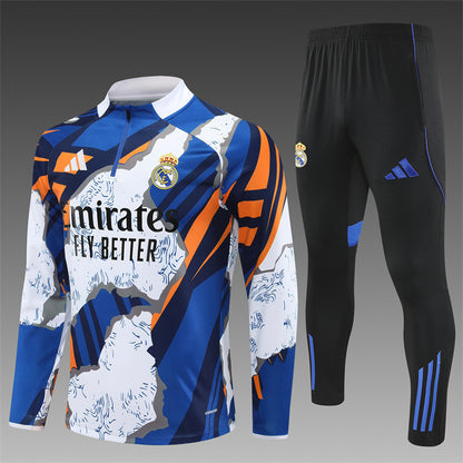 2025/26 Real Madrid Huanglan Half Pull Training Suit (Adults&Kids)