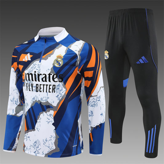 2025/26 Real Madrid Huanglan Half Pull Training Suit (Adults&Kids)