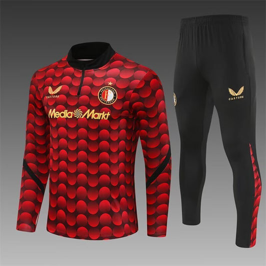 Feyenoord Red Black Half Pull Training Suit S-XXL