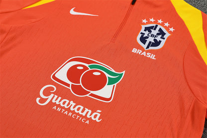 2025/26 Brazil Orange Half Pull Training Suit (Adults&Kids)
