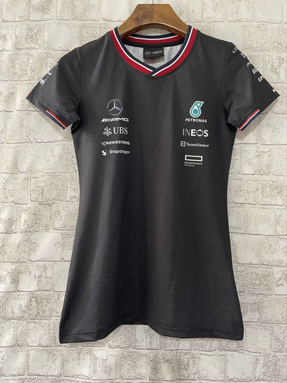 Mercedes AMG Petronas F1 Women’s T-Shirt – Black 2024 Edition (S–XL)
