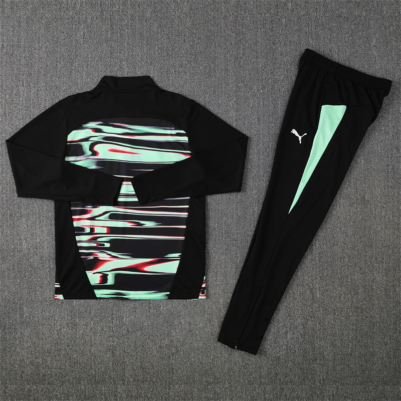 2025/26 Portugal Green Black Half Pull Training Suit (Adults&Kids)