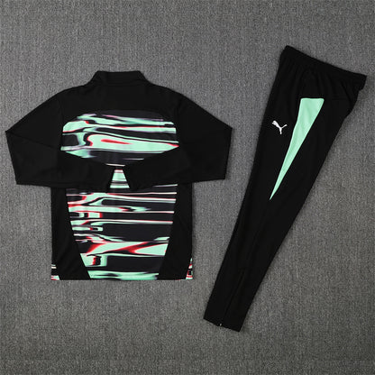 2025/26 Portugal Green Black Half Pull Training Suit (Adults&Kids)