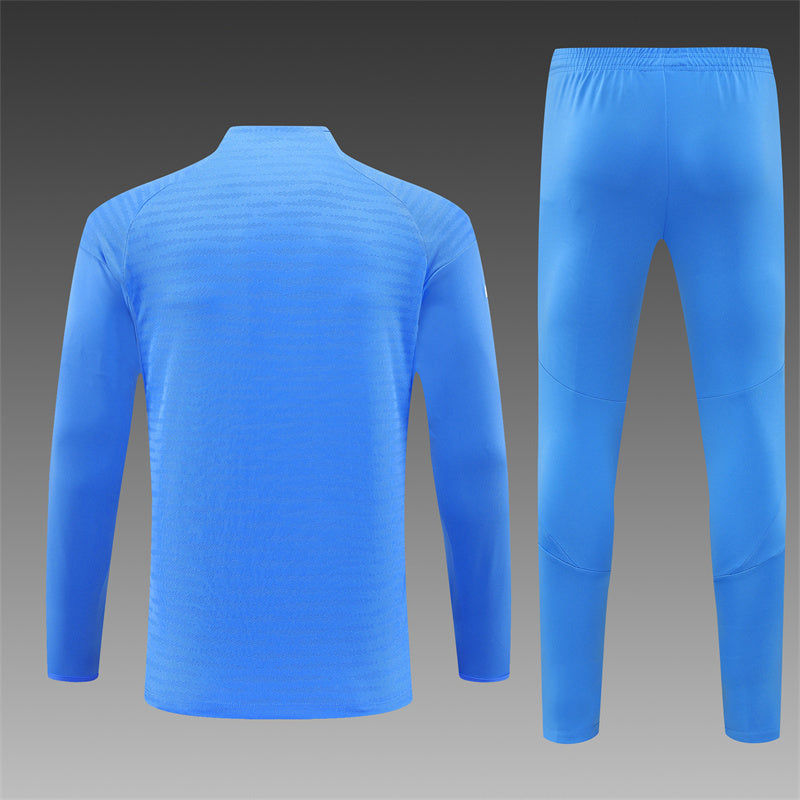 2025/26 Real Madrid Light Blue Half Pull Training Suit (Adults&Kids)