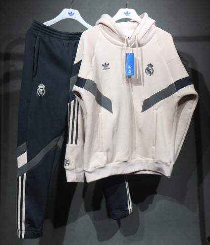 Real Madrid Star Same Three Leaf Retro Velvet Hoodie Set