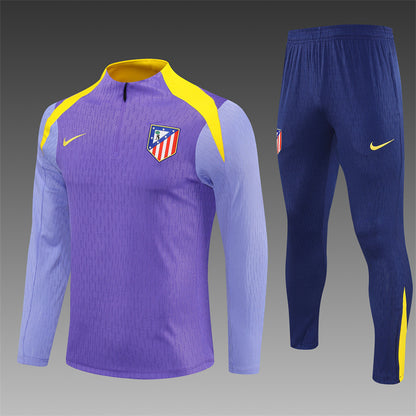 2025/26 Atletico Madrid Purple Half Pull Training Suit (Adults&Kids)