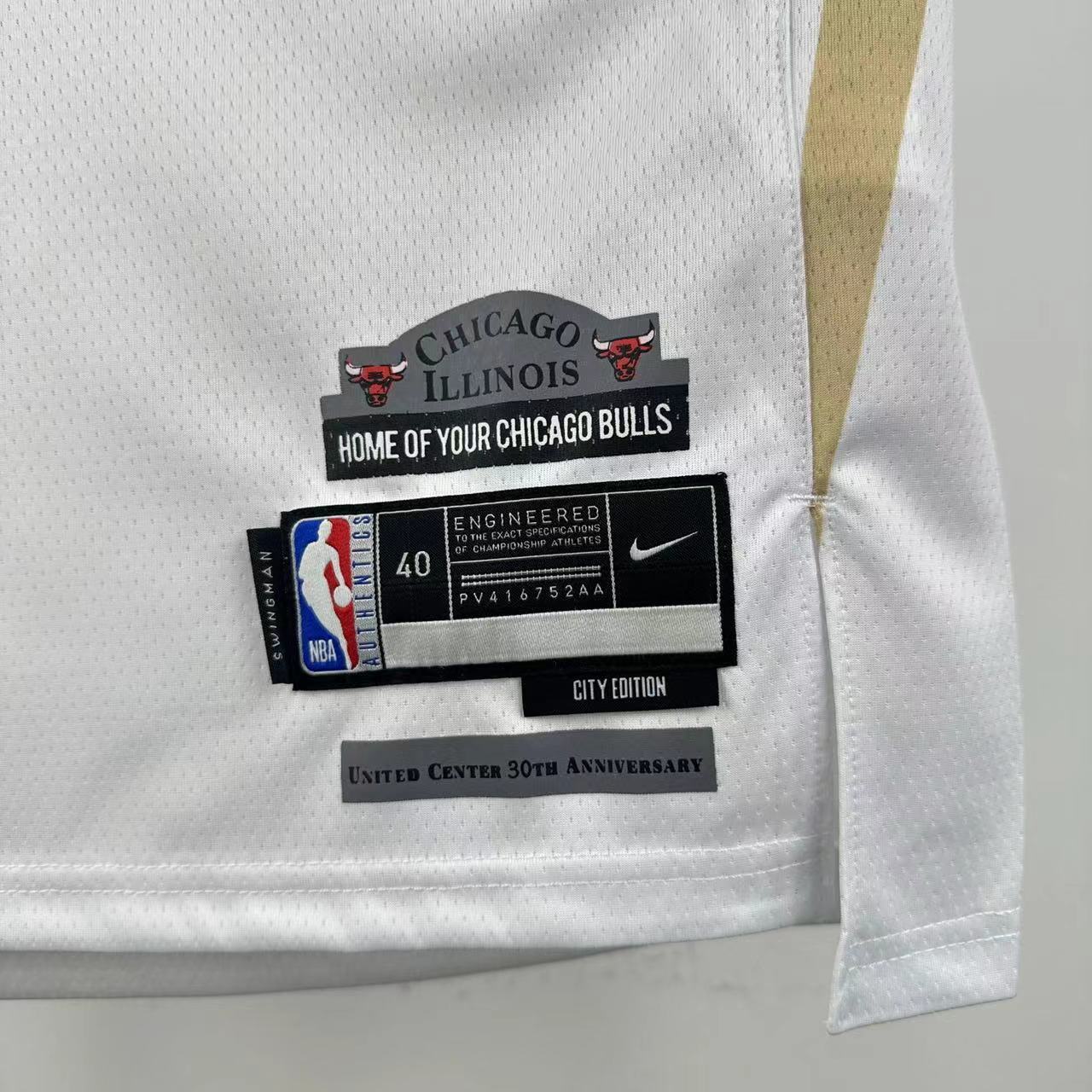 NBA Chicago Bulls White Jersey – #23 Gold Edition