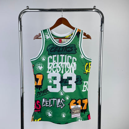 MN Heat Pressed Retro NBA Jersey: SW Celtics 85/86 Season Camo 33 # BIRD