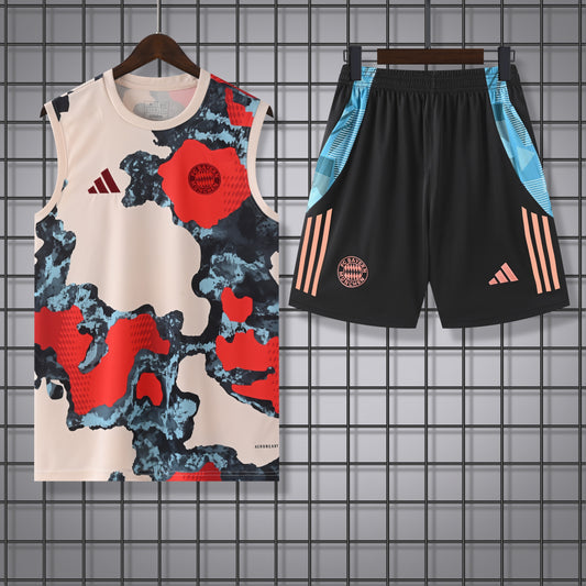 Bayern Munich 25/26 Sleeveless Training Suit – Modern Red & Blue Design