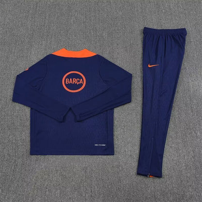 Barcelona Blue Orange Half Pull Training Suit S-XXL