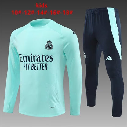Real Madrid Kids Training Suit – Aqua/Black Edition
