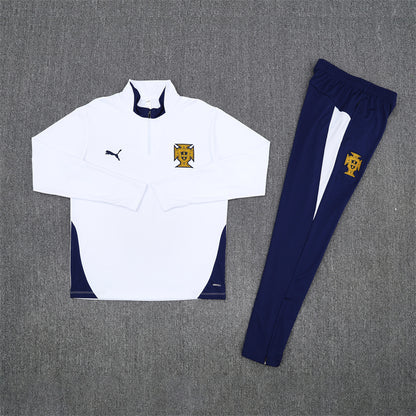 2025/26 Portugal White Half Pull Training Suit (Adults&Kids)