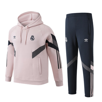 Real Madrid Star Same Three Leaf Retro Velvet Hoodie Set