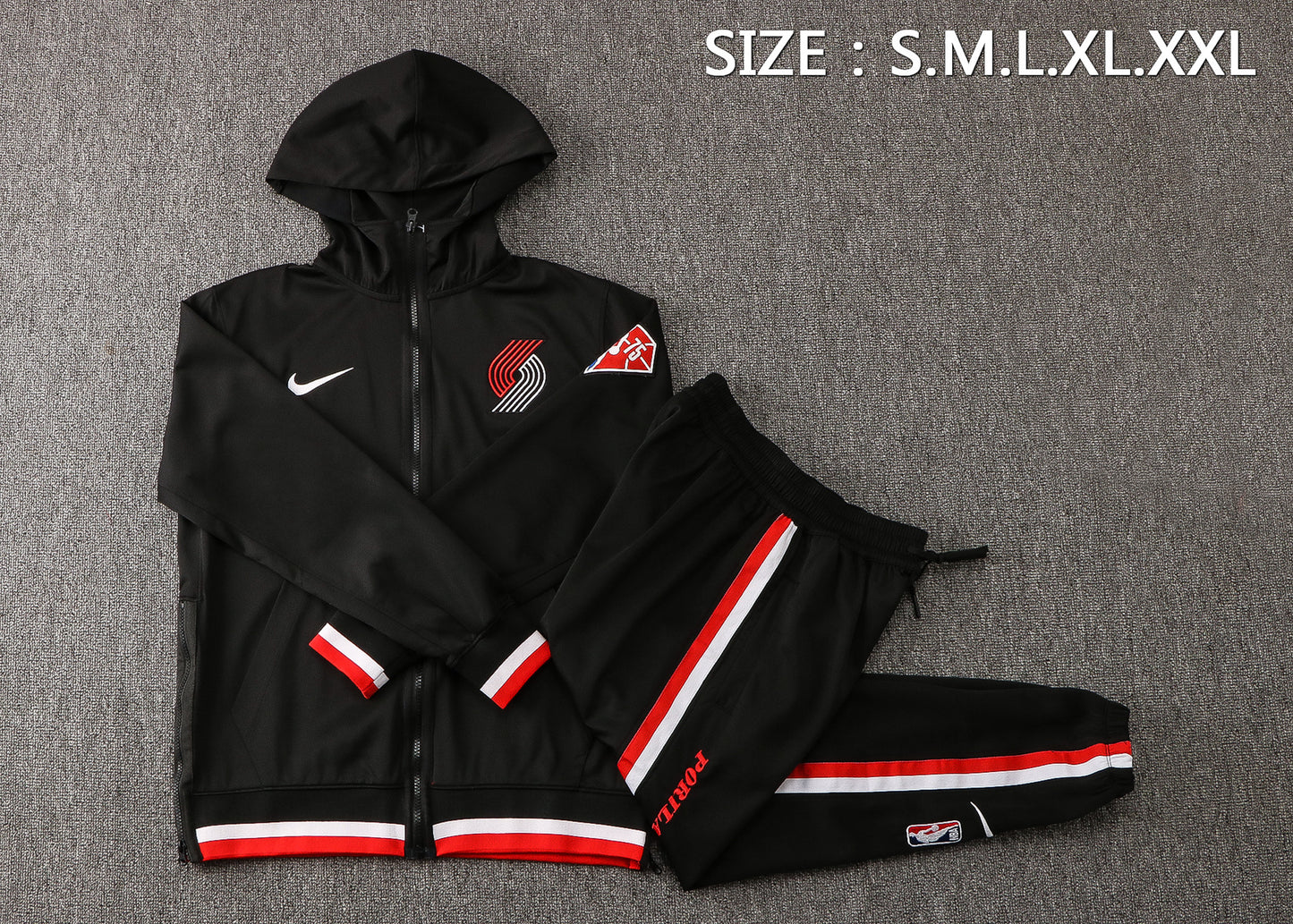 NBA Portland Trail Blazers Black Tracksuit – Hoodie & Pants (S to 2XL)