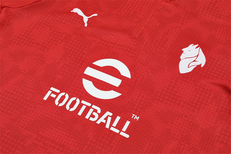 2025/26 AC Milan Red Half Pull Training Suit (Adults&Kids)