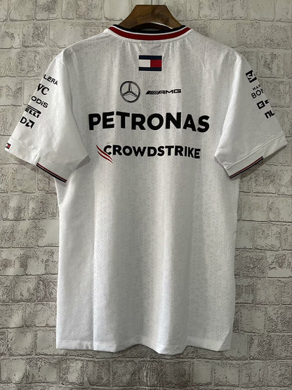 Mercedes AMG Petronas F1  Team T-Shirt – White Round Neck (S–5XL, Unisex)