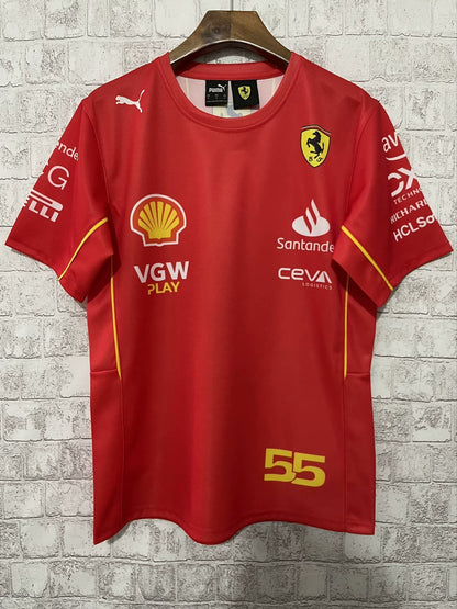 Scuderia Ferrari F1 2024 Team T-Shirt – Carlos Sainz #55 (S–5XL)
