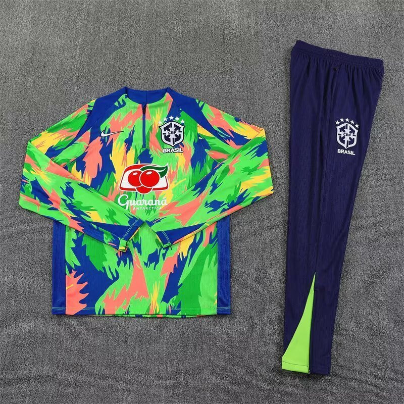 Brazil 25/26 Blue Green Half-Zip Training Suit