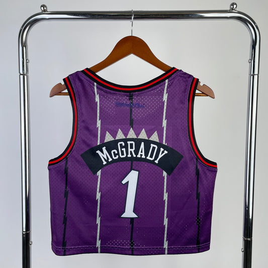 MN Women's Open Navel Vintage Jersey: Raptors Purple 1 # McGrady
