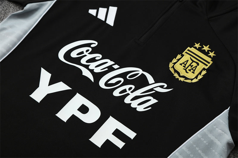 2025/26 Argentina Black Half Pull Training Suit (Adults&Kids)