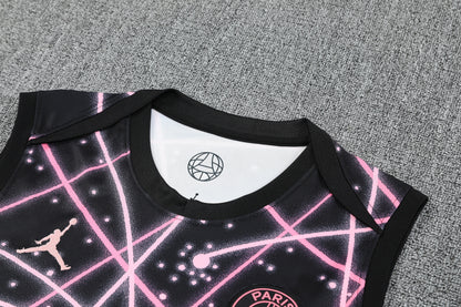 25/26 PSG Kids Training Vest Suit – Black & Pink Edition