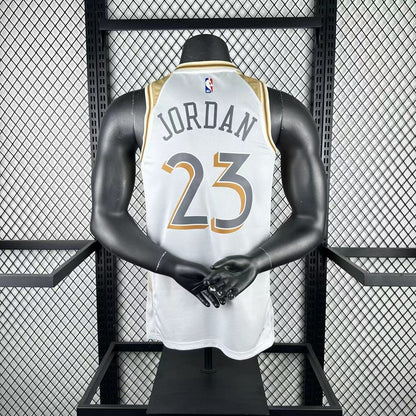 NBA Chicago Bulls White Jersey – #23 Gold Edition