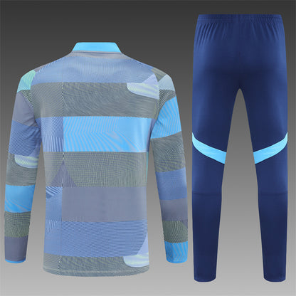 2025/26 Real Madrid Light Blue Half Pull Training Suit (Adults&Kids)