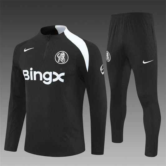 2025/26 Chelsea Black Half Pull Training Suit (Adults&Kids)