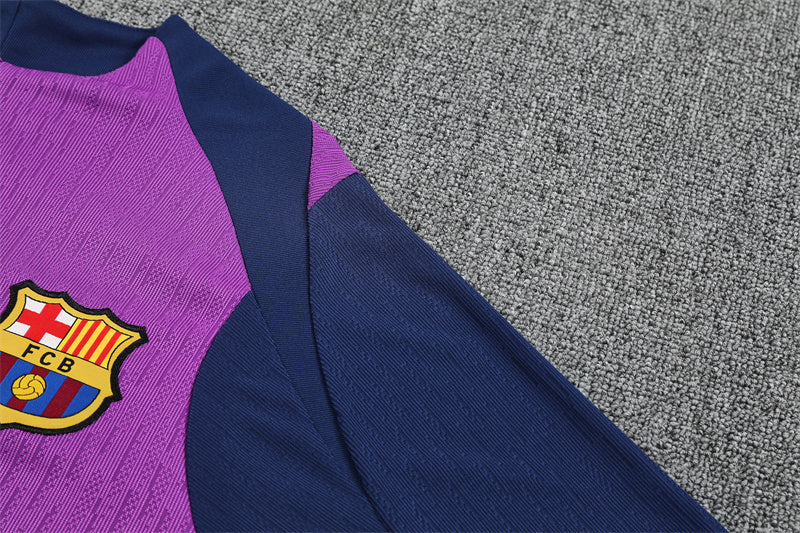 2025/26 Barcelona Purple Half Pull Training Suit (Adults&Kids)