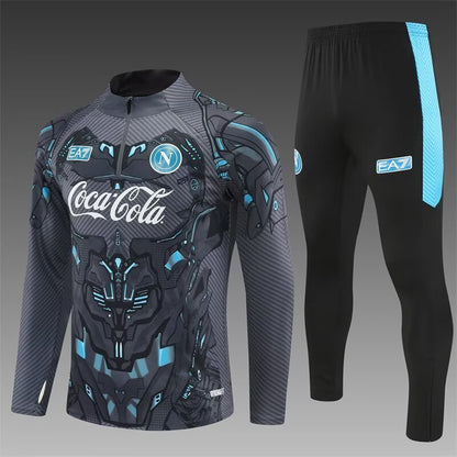 25/26 Napoli Black-Gray Half-Zip Training Suit
