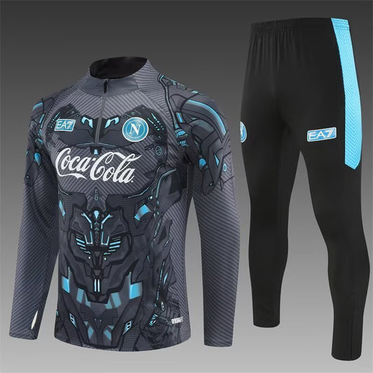 25/26 Napoli Black-Gray Half-Zip Training Suit