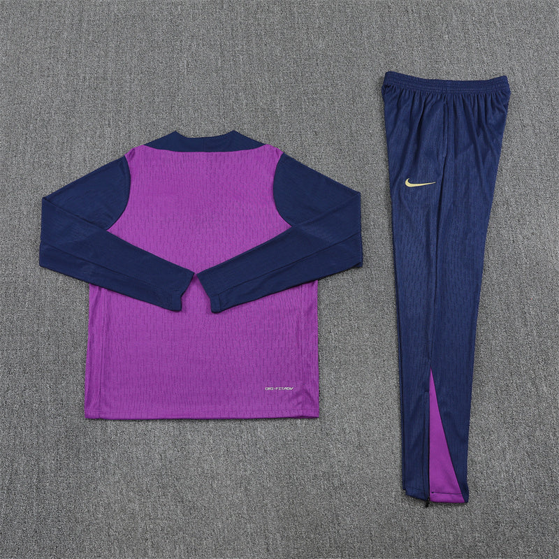 2025/26 Barcelona Purple Half Pull Training Suit (Adults&Kids)