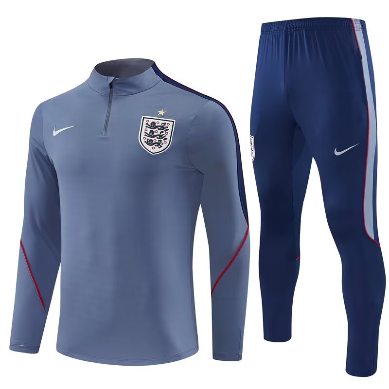 2026/27 England Grey Half Pull Training Suit