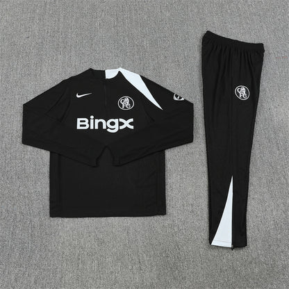 2025/26 Chelsea Black Half Pull Training Suit (Adults&Kids)