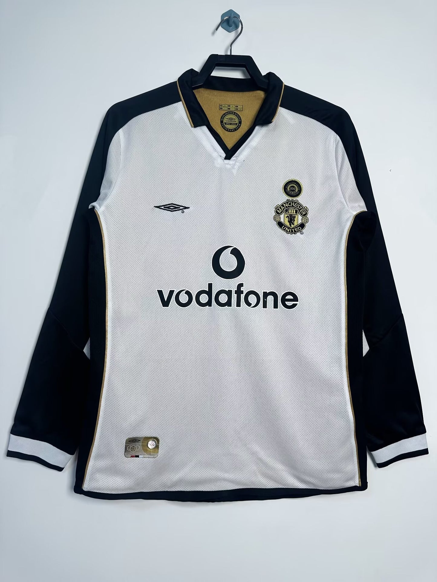 Retro 2001/02 Manchester United Double-Sided Centenary Edition Long-Sleeved Shirt