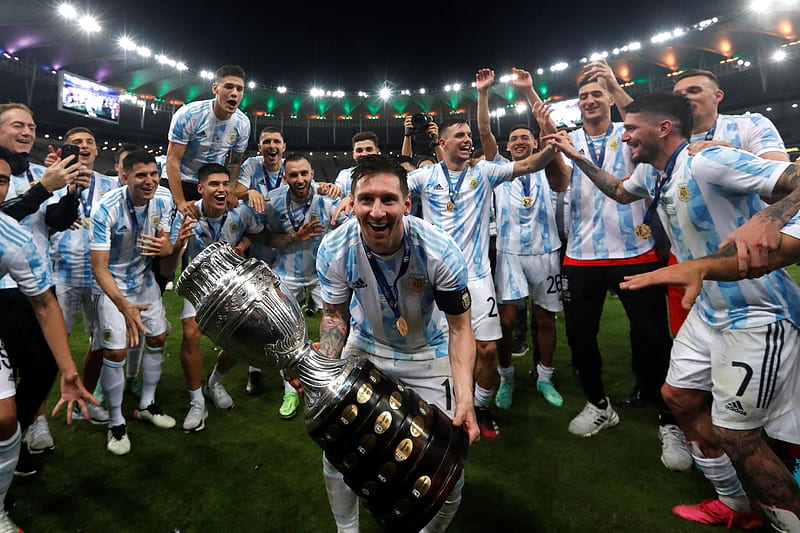 Retro 2021 Copa America Champion Argentina Home Player Edition