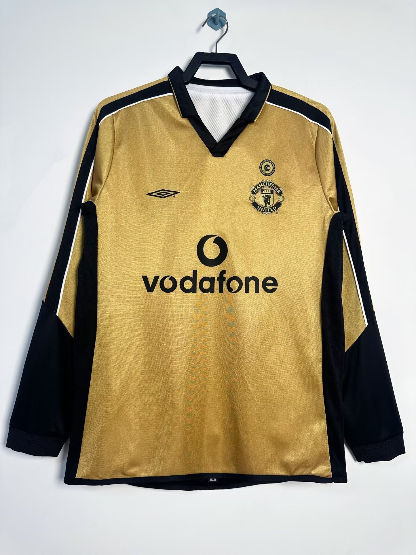 Retro 2001/02 Manchester United Double-Sided Centenary Edition Long-Sleeved Shirt