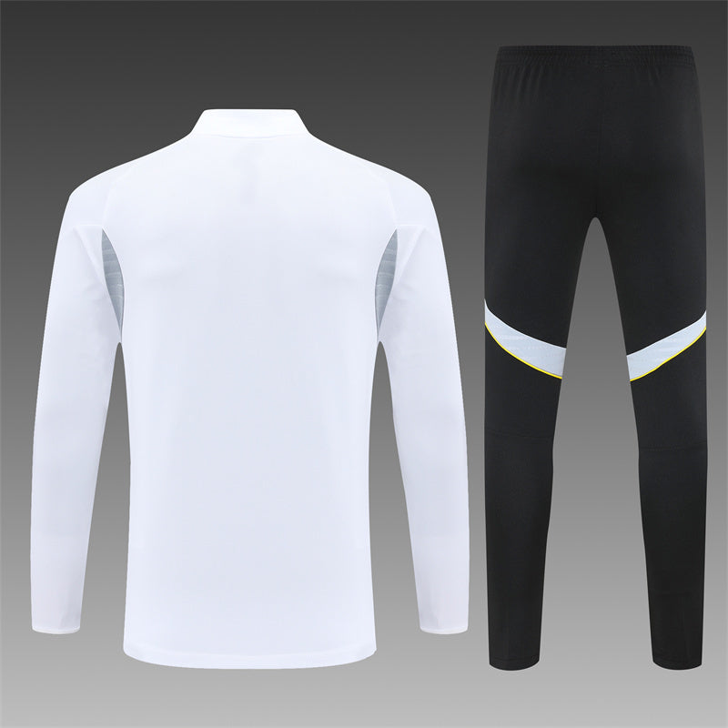 2025/26 Real Madrid White Half Pull Training Suit (Adults&Kids)