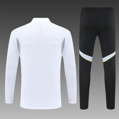 2025/26 Real Madrid White Half Pull Training Suit (Adults&Kids)