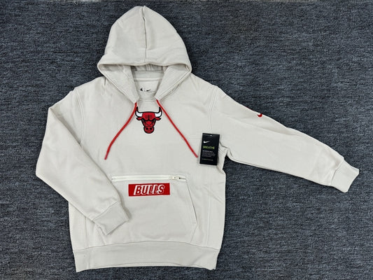 Kids # NBA Bulls Zipper Hoodie Off White