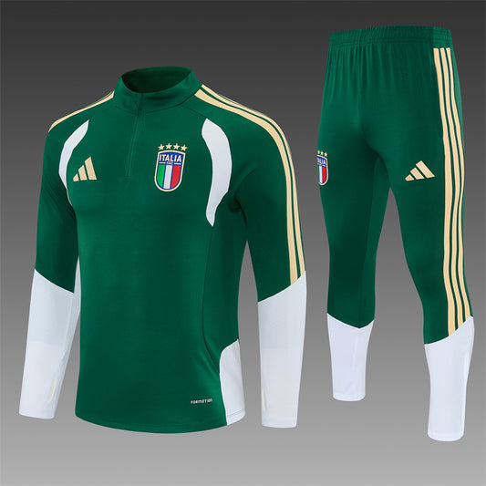 2026/27 Italy Green Half Pull Training Suit