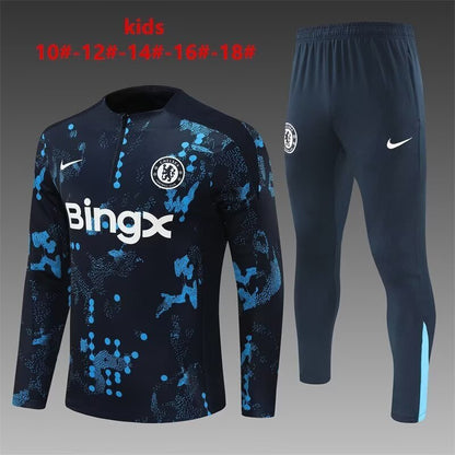 Chelsea Kids Training Suit – Navy & Blue Pattern