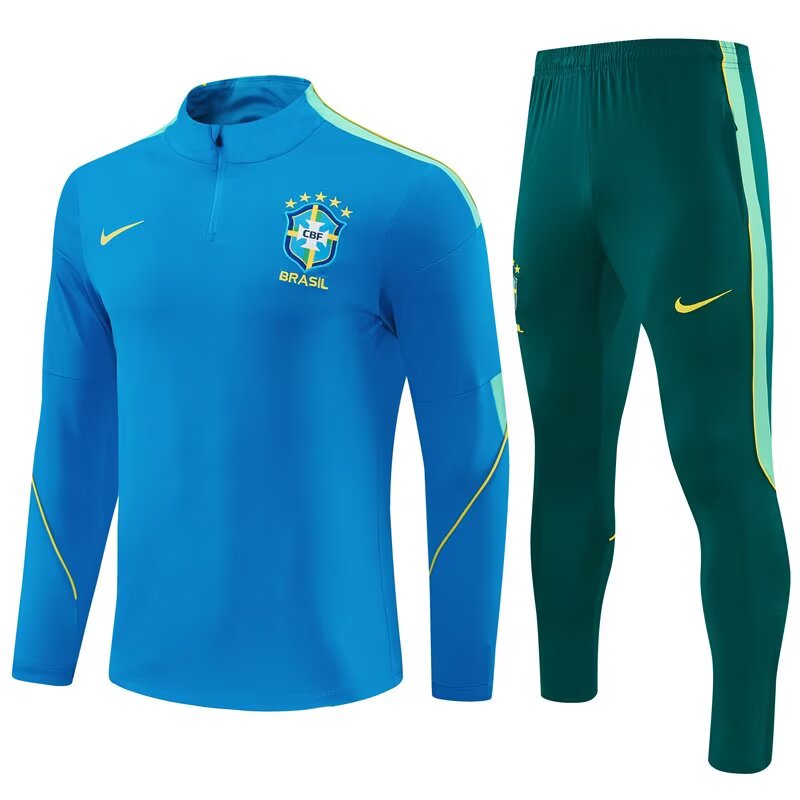2026/27 Brazil Hu Blue Half Pull Training Suit