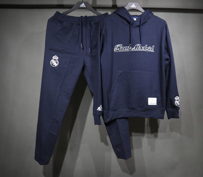 25/26 Real Madrid Navy Hoodie Set – Hoodie & Pants (S to 2XL)