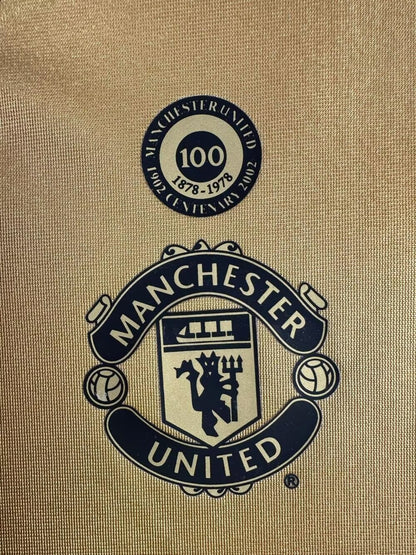 Retro 2001/02 Manchester United Double-Sided Centenary Edition Long-Sleeved Shirt