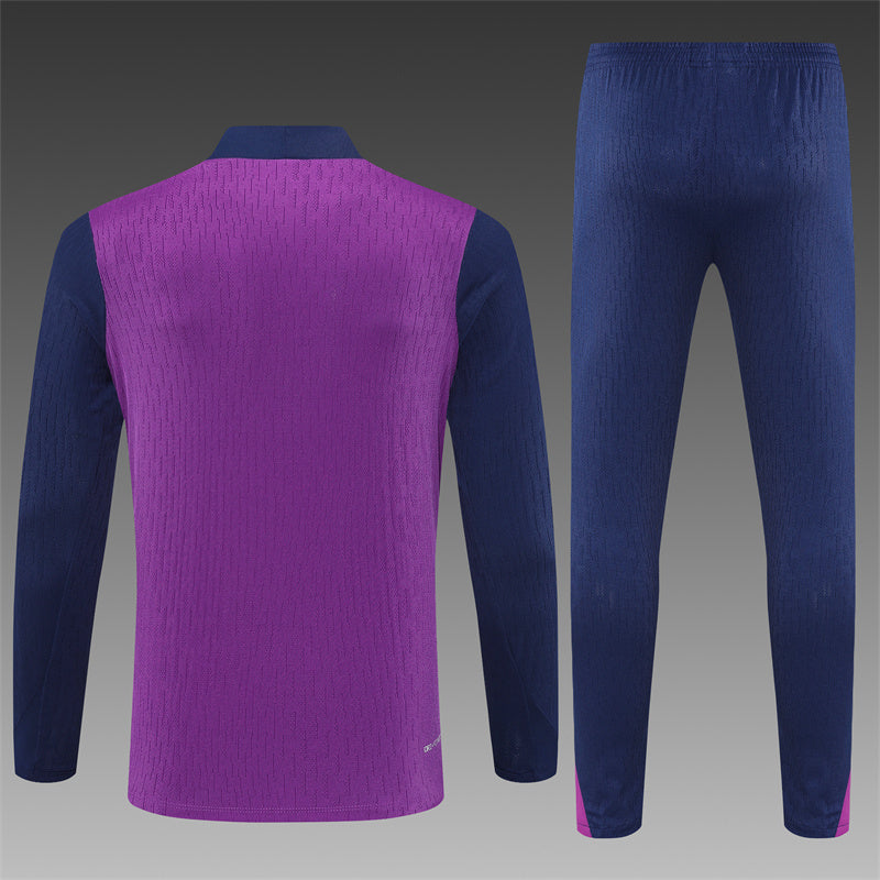 2025/26 Barcelona Purple Half Pull Training Suit (Adults&Kids)